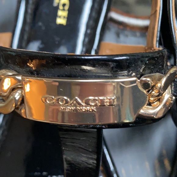 Coach Patent Leather Sandals with Gold Hardware - Picture 8 of 8